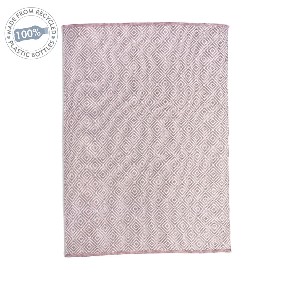 Hug Rug Reversible Woven Diamond Rugs in Pink